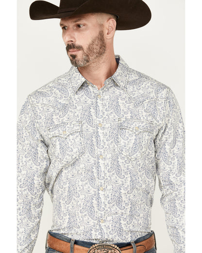 Cody James Men's Dagget Paisley Print Long Sleeve Snap Western Shirt -