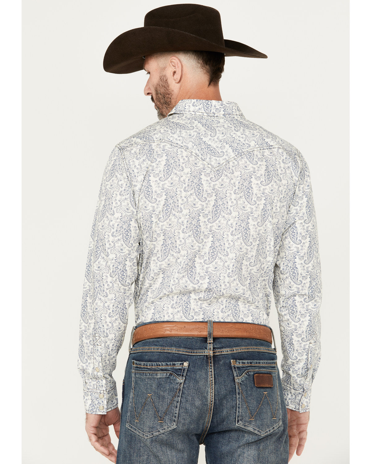 Cody James Men's Dagget Paisley Print Long Sleeve Snap Western Shirt -