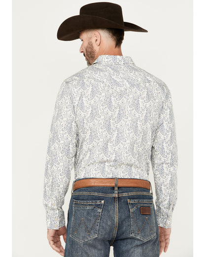 Cody James Men's Dagget Paisley Print Long Sleeve Snap Western Shirt -