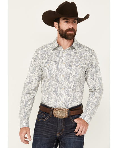 Cody James Men's Dagget Paisley Print Long Sleeve Snap Western Shirt -