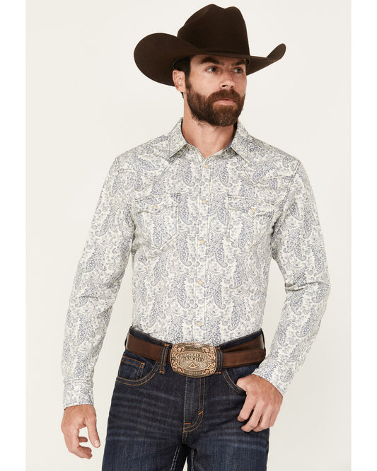Cody James Men's Dagget Paisley Print Long Sleeve Snap Western Shirt -