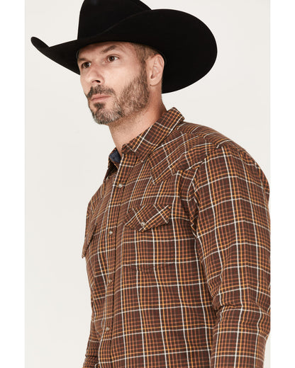 Cody James Men's Rusty Nail Plaid Print Long Sleeve Snap Western Flann