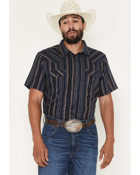 Cody James Men's Highland Rim Striped Print Short Sleeve Snap Western