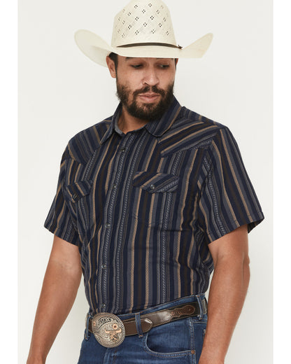 Cody James Men's Highland Rim Striped Print Short Sleeve Snap Western
