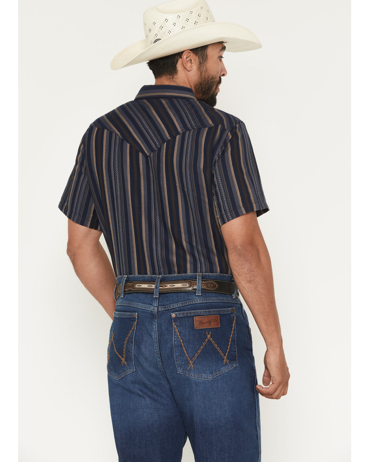 Cody James Men's Highland Rim Striped Print Short Sleeve Snap Western