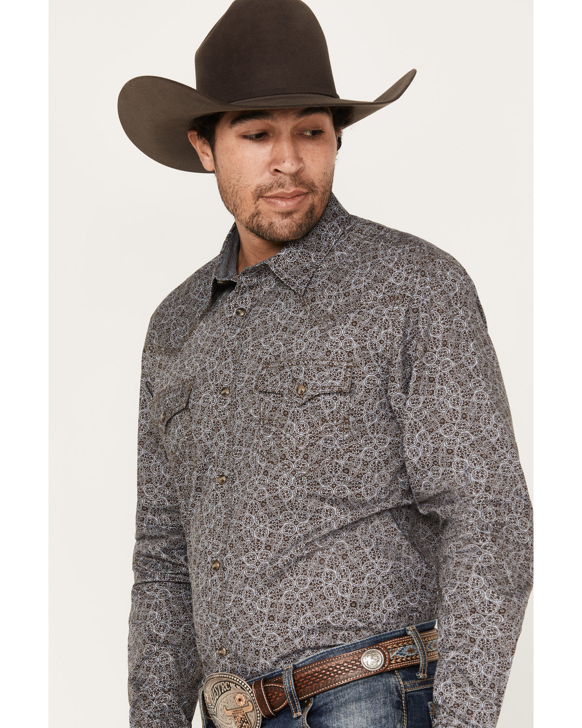 Cody James Men's Down Range Medallion Print Long Sleeve Western Snap S