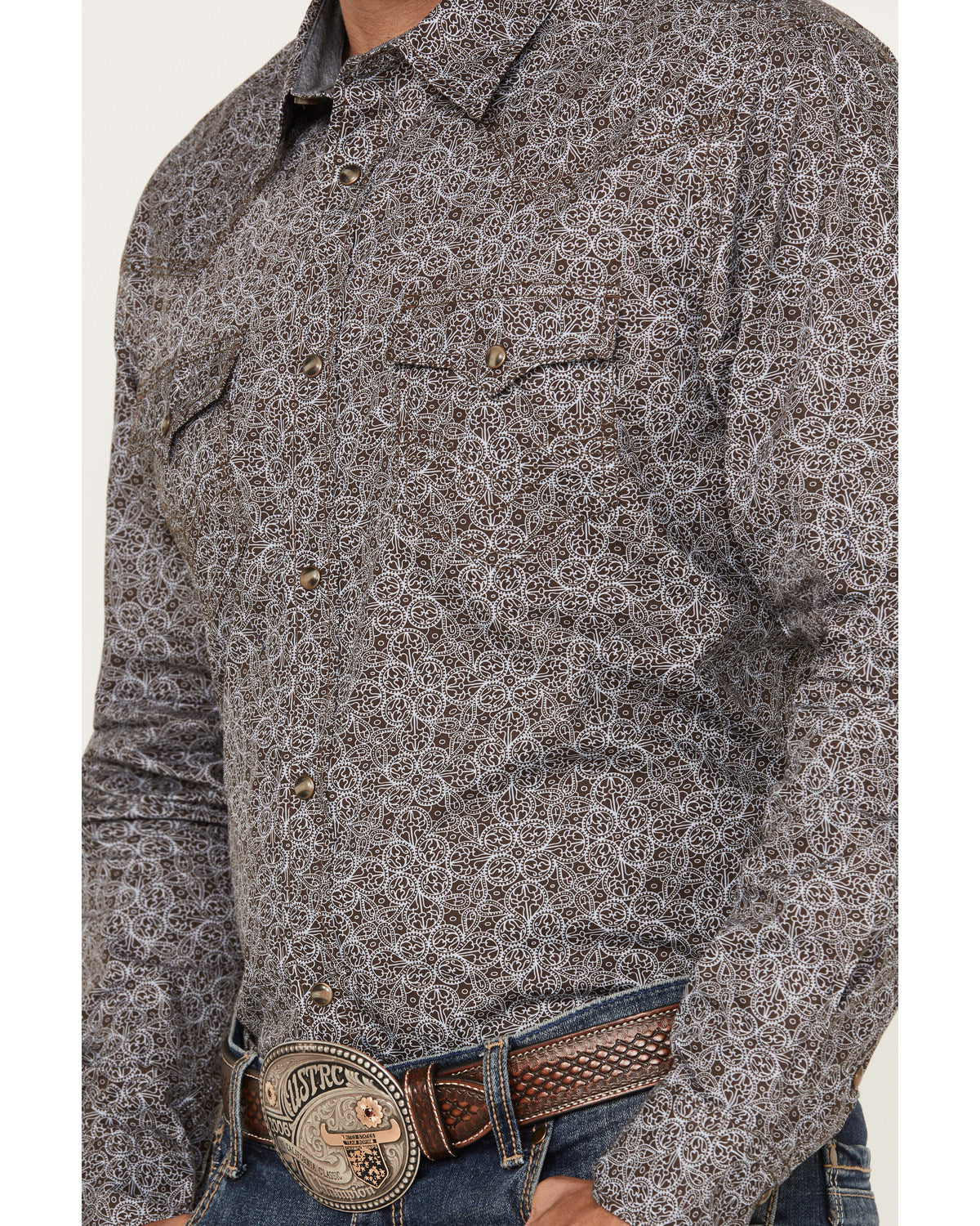 Cody James Men's Down Range Medallion Print Long Sleeve Western Snap S