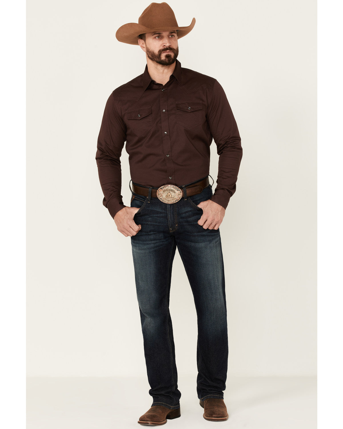 Cody James Men's Solid Treadstone Long Sleeve Pearl Snap Western Shirt