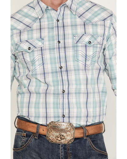 Cody James Men's Ely Plaid Print Long Sleeve Western Snap Shirt