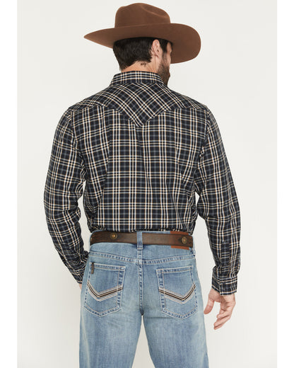 Cody James Men's Warriors Way Plaid Print Long Sleeve Snap Western Shi