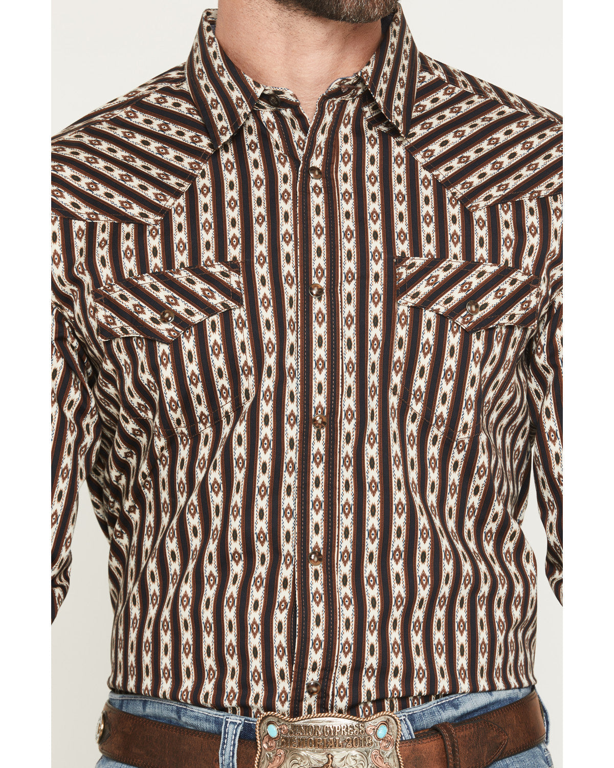 Cody James Men's Cowboys Legacy Southwestern Striped Long Sleeve Snap