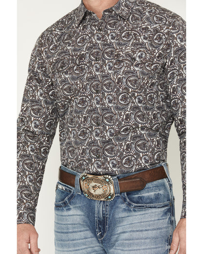 Cody James Men's Mountain Ranger Paisley Print Long Sleeve Snap Wester