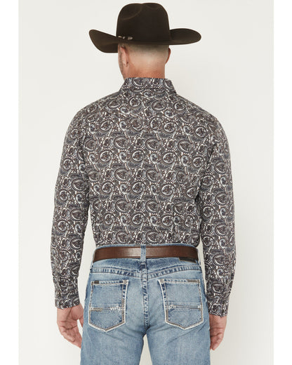 Cody James Men's Mountain Ranger Paisley Print Long Sleeve Snap Wester