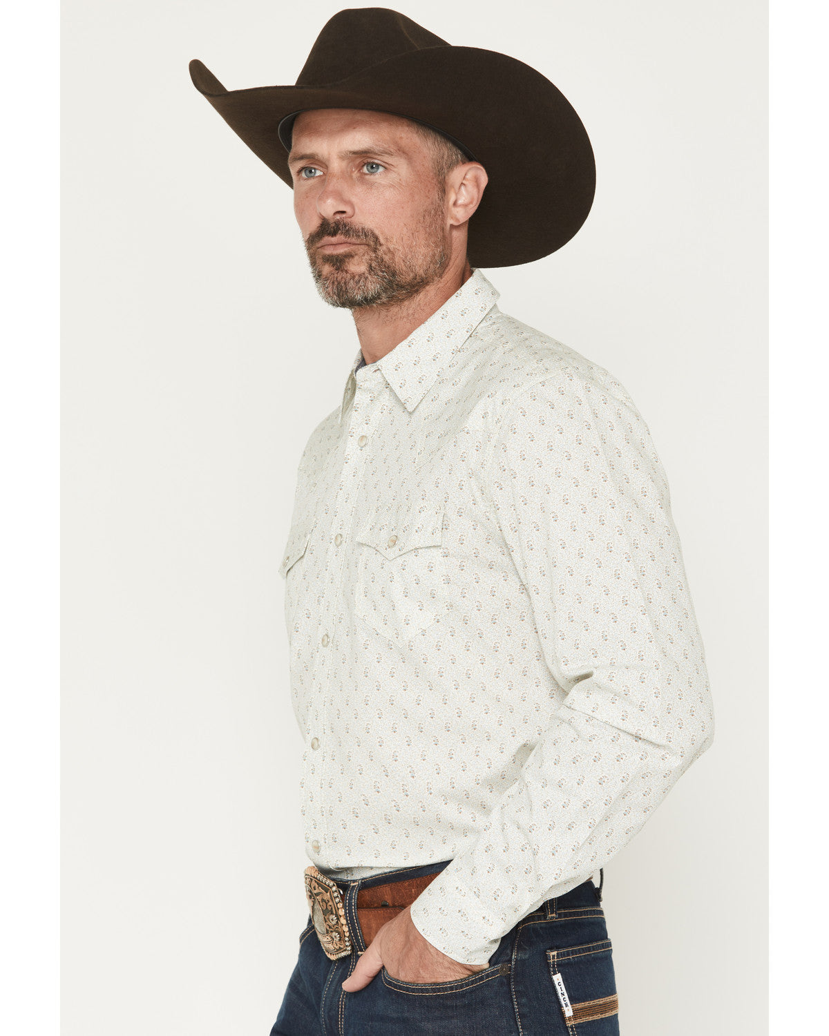 Cody James Men's Rocky Range Paisley Print Long Sleeve Snap Western Sh