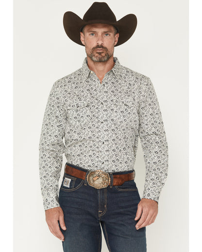 Cody James Men's Sunset Rider Floral Print Long Sleeve Snap Western Sh