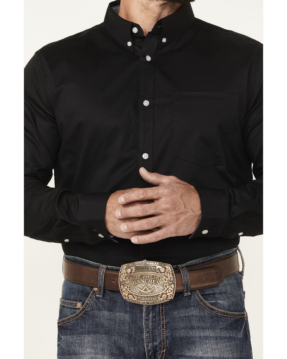 Cody James Men's Basic Twill Long Sleeve Button-Down Performance Weste