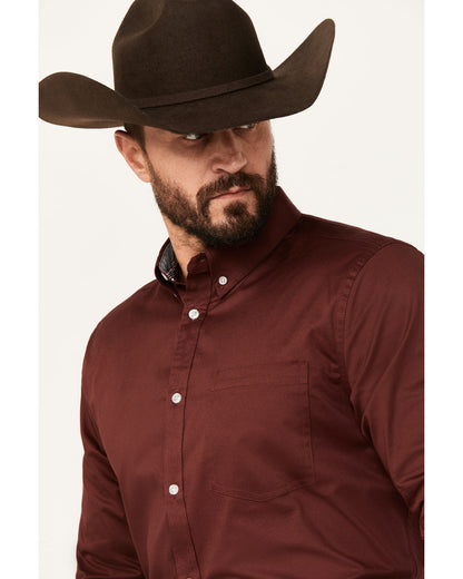 Cody James Men's Basic Twill Long Sleeve Button-Down Performance Weste