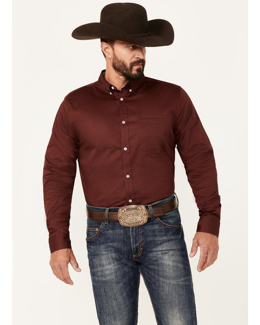 Cody James Men's Basic Twill Long Sleeve Button-Down Performance Weste
