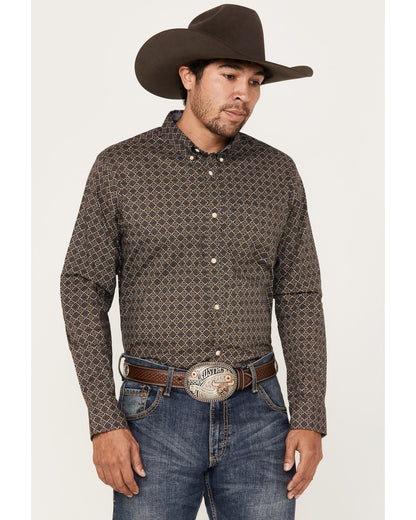 Cody James Men's Money Maker Print Long Sleeve Button-Down Western Shi