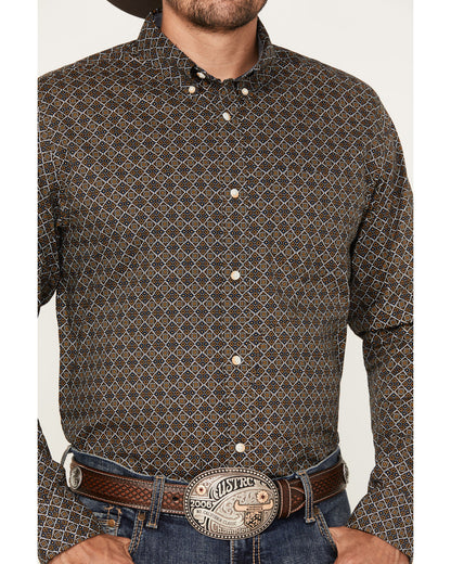 Cody James Men's Money Maker Print Long Sleeve Button-Down Western Shi