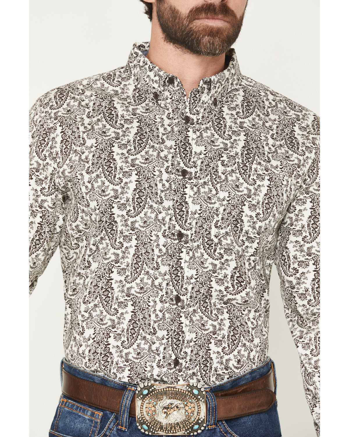 Cody James Men's Dagget 2.0 Paisley Print Long Sleeve Button-Down Stre