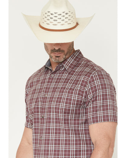 Cody James Men's Cowboy Brew Plaid Print Short Sleeve Button-Down Stre