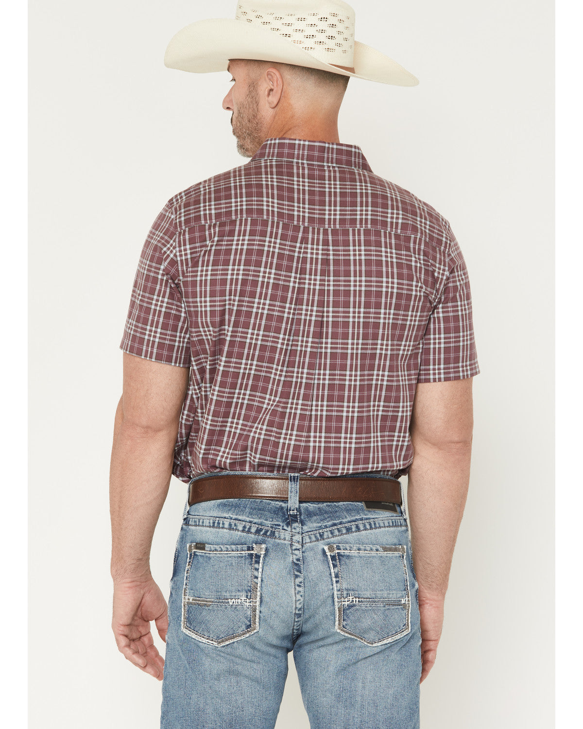 Cody James Men's Cowboy Brew Plaid Print Short Sleeve Button-Down Stre