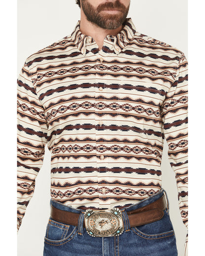 Cody James Men's Maverick Southwestern Print Long Sleeve Button-Down S