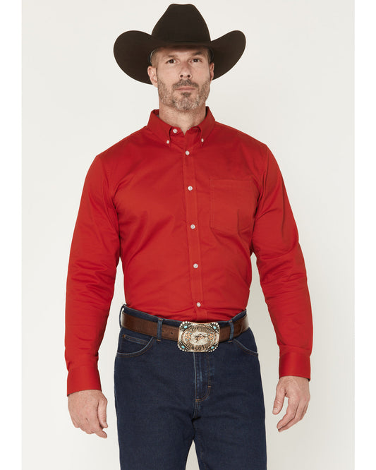 Cody James Men's Performance Twill Solid Long Sleeve Button-Down Stret