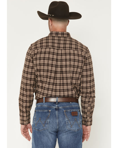 Cody James Men's Whiskey Ranch Plaid Print Long Sleeve Button-Down Str