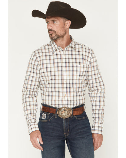 Cody James Men's Vista Range Plaid Print Long Sleeve Button-Down Weste
