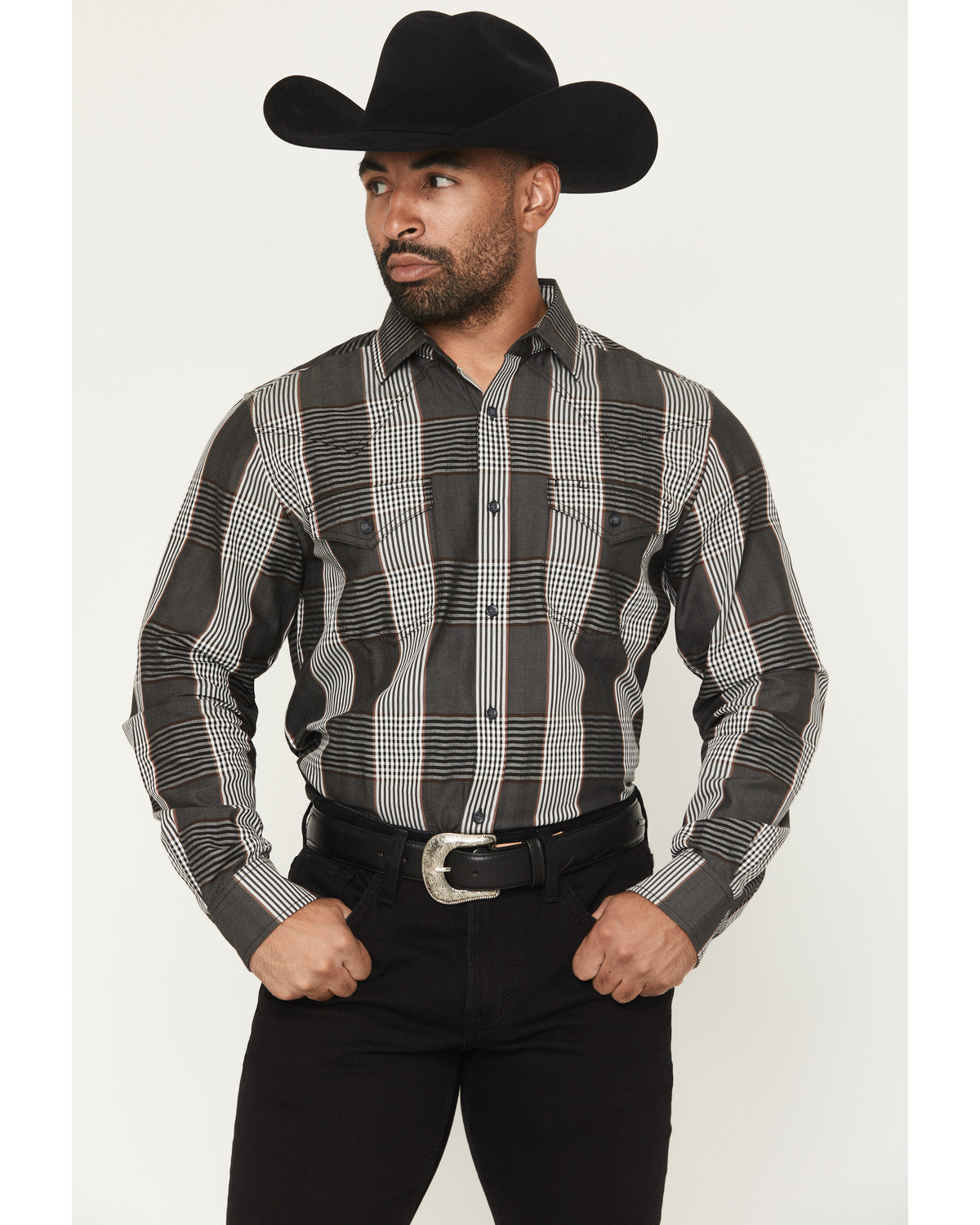 Cody James Black 1978® Men's Ace Plaid Print Long Sleeve Button-Down W