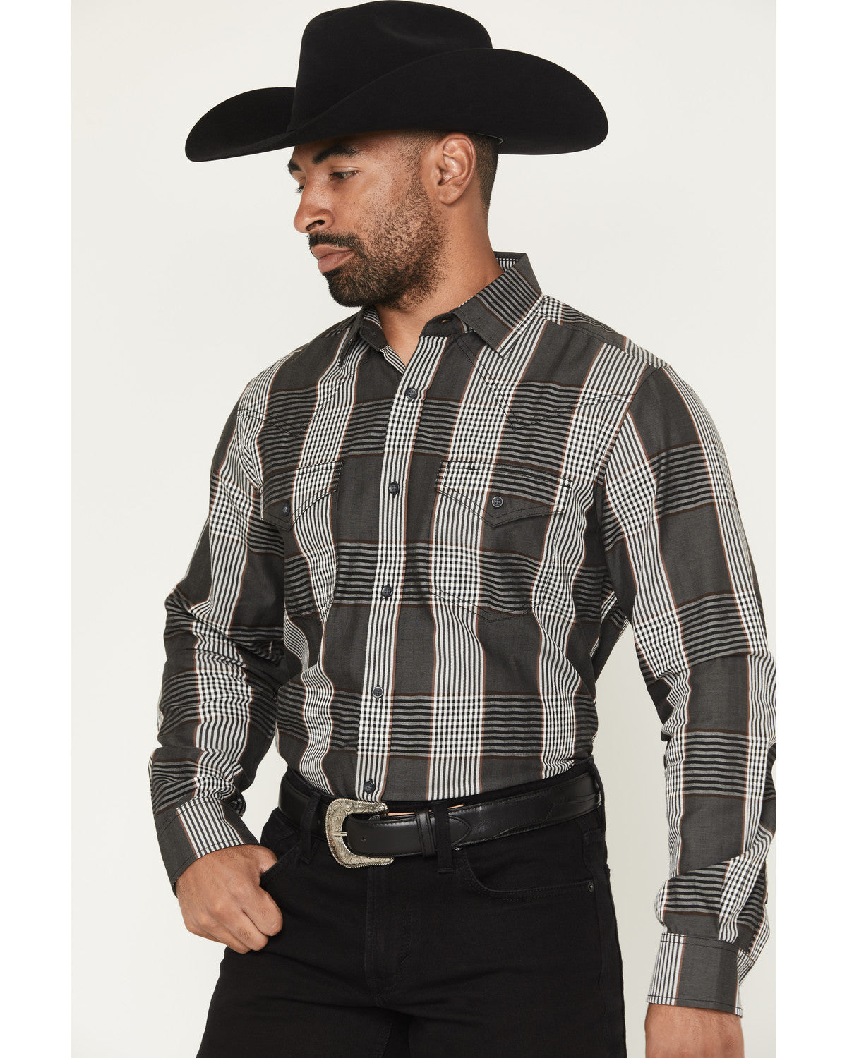 Cody James Black 1978® Men's Ace Plaid Print Long Sleeve Button-Down W