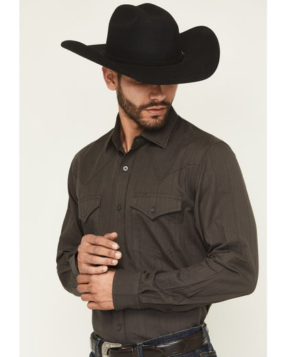 Cody James Black 1978® Men's Cluny Tonal Striped Long Sleeve Button-Do