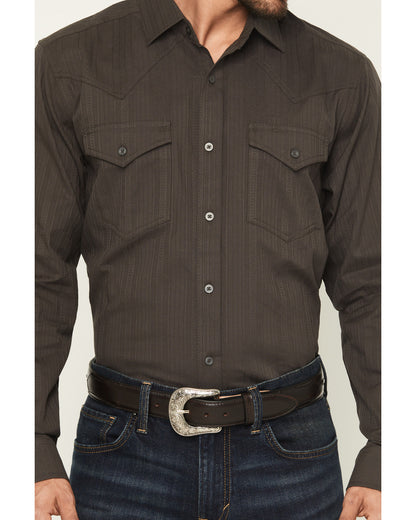 Cody James Black 1978® Men's Cluny Tonal Striped Long Sleeve Button-Do
