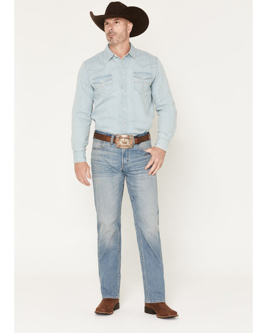 Cody James Men's Bronco Wash Yukon Relaxed Straight Stretch Denim Jean