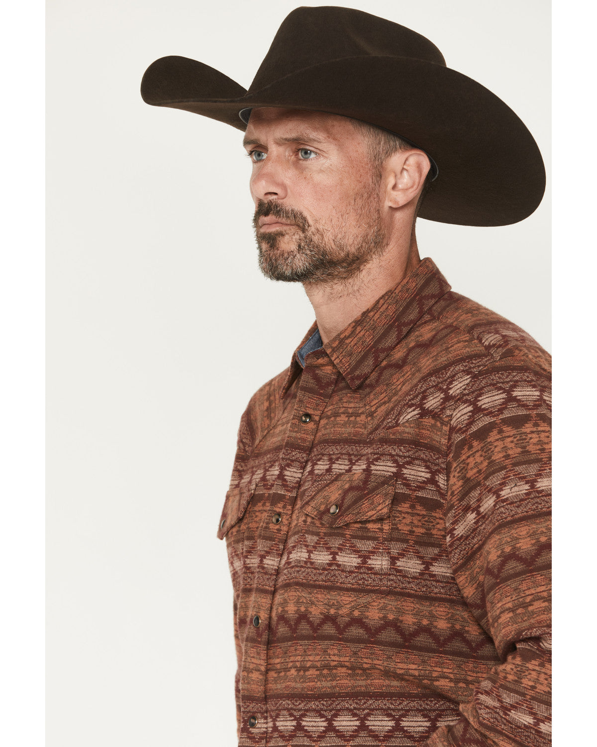 Cody James Men's Red Label Southwestern Print Long Sleeve Snap Flannel