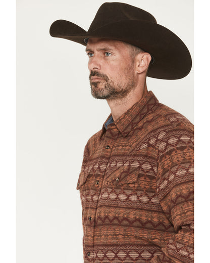 Cody James Men's Red Label Southwestern Print Long Sleeve Snap Flannel