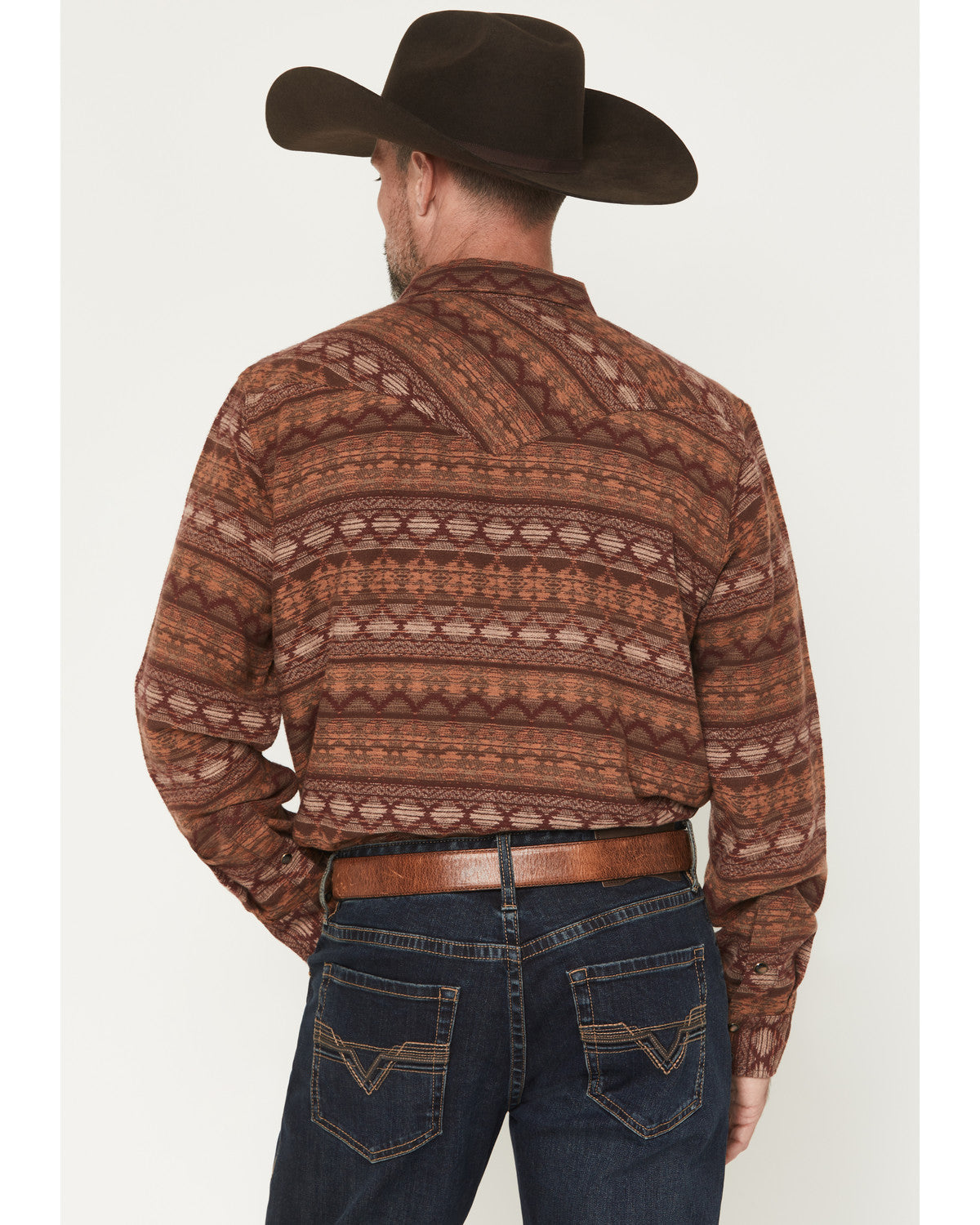 Cody James Men's Red Label Southwestern Print Long Sleeve Snap Flannel
