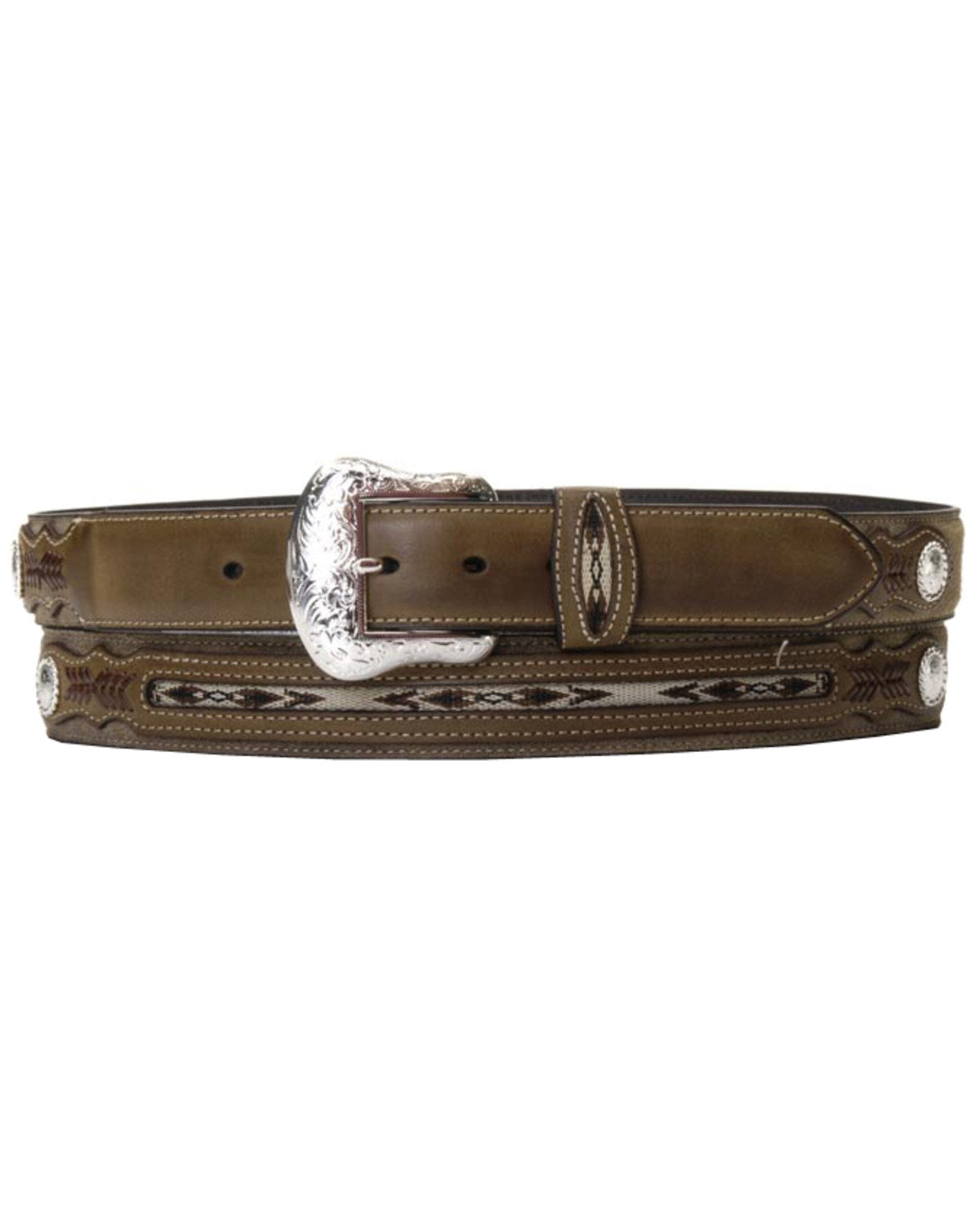 Cody James Men's Ribbon Inlay Leather Belt