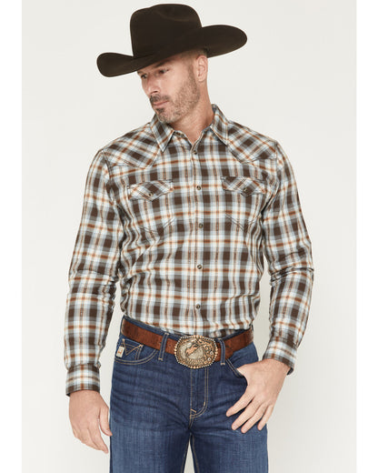 Cody James The American Cowboy Southwestern Plaid Print Long Sleeve Sn