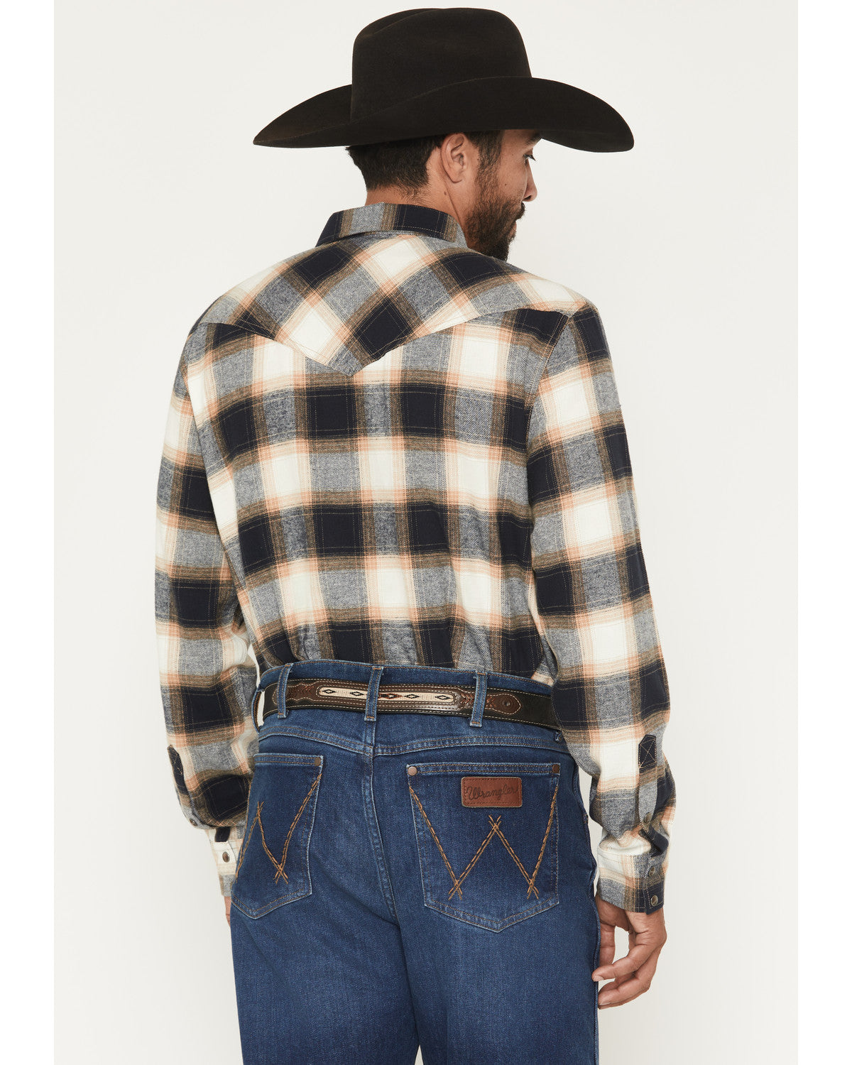 Cody James Men's Bull Rider Plaid Print Long Sleeve Snap Flannel Shirt