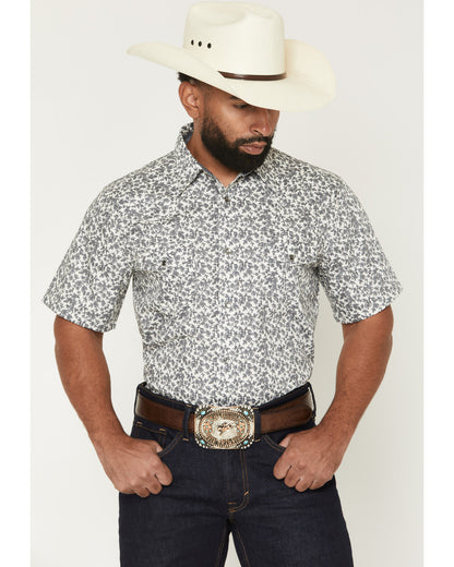 Cody James Men's Flynn Floral Print Short Sleeve Snap Western Shirt