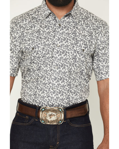 Cody James Men's Flynn Floral Print Short Sleeve Snap Western Shirt