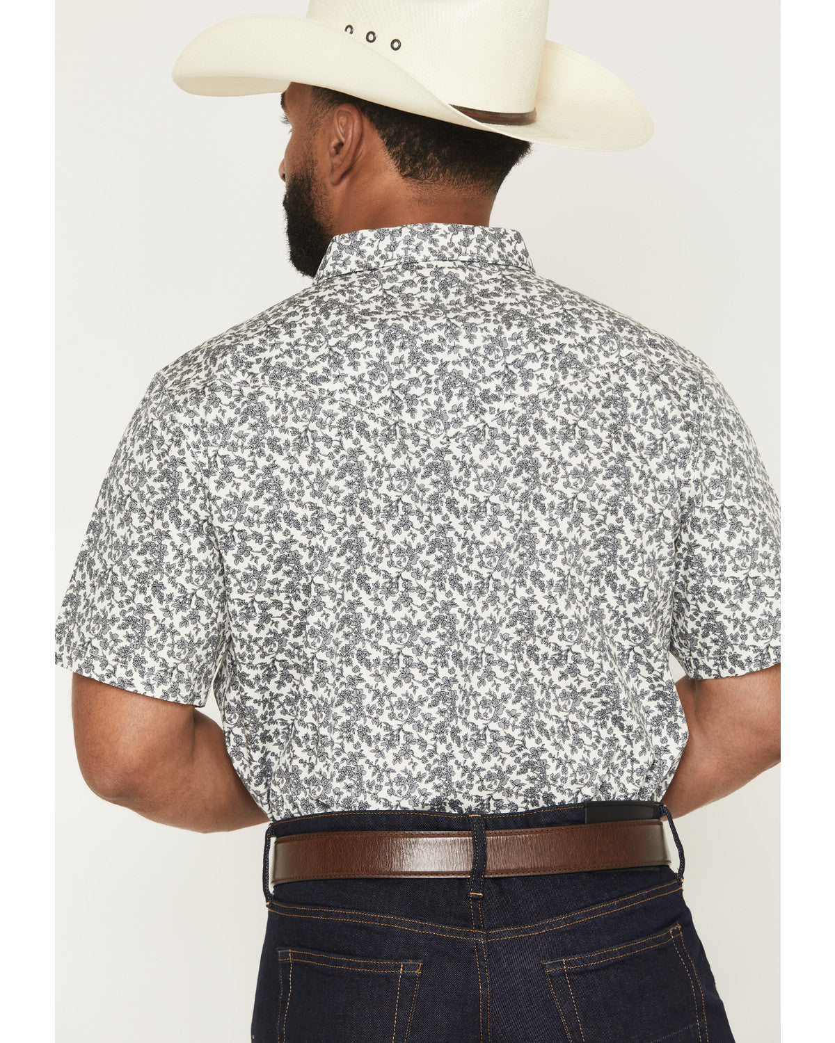 Cody James Men's Flynn Floral Print Short Sleeve Snap Western Shirt