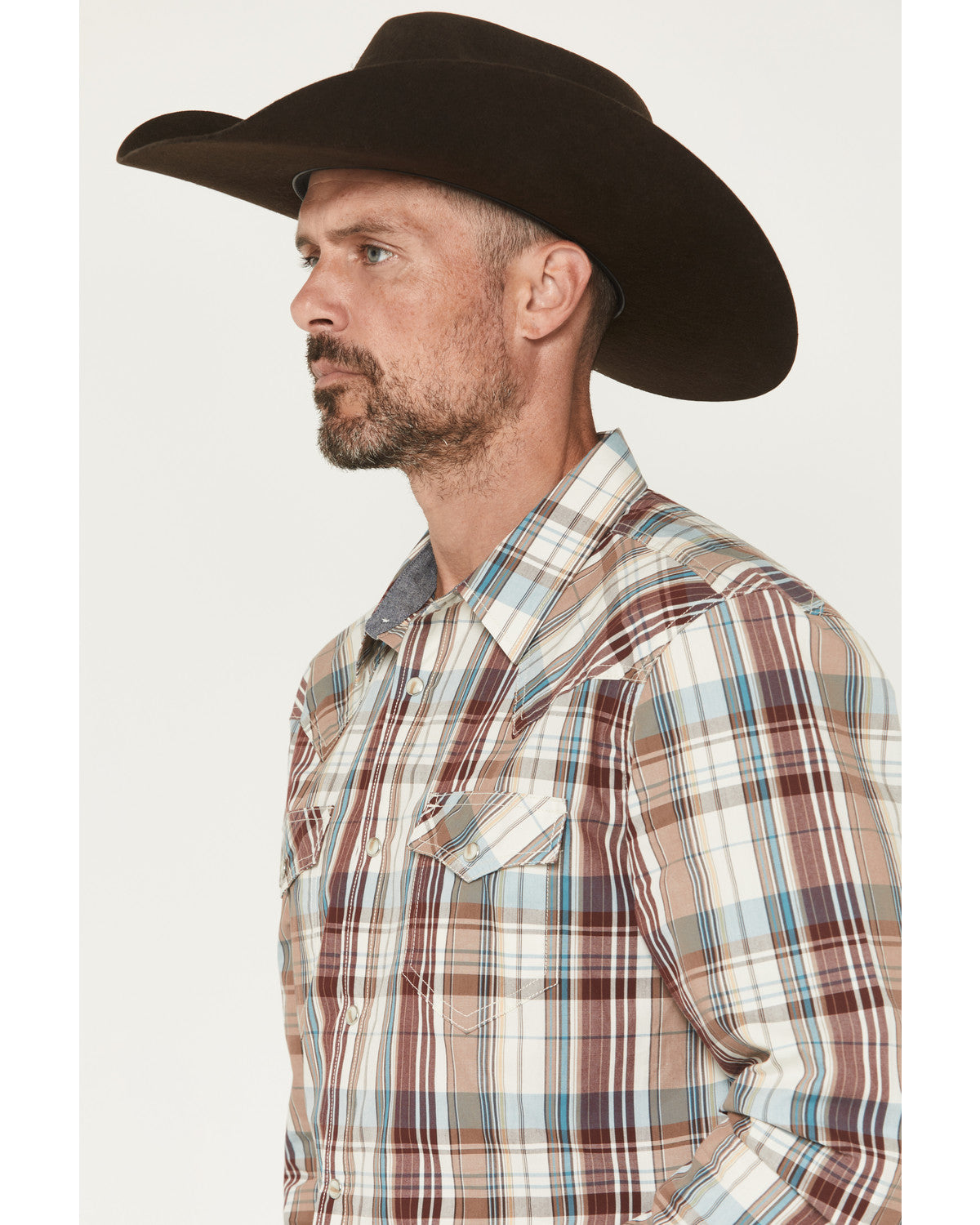 Cody James Men's Ridge Rider Plaid Print Long Sleeve Snap Western Shir