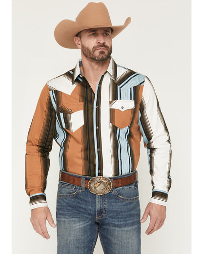 Cody James Men's Barrett Striped Long Sleeve Snap Western Shirt