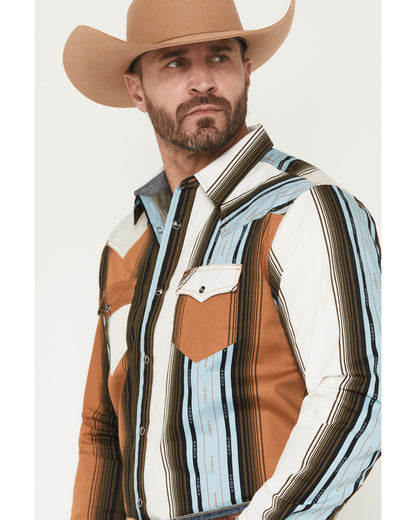 Cody James Men's Barrett Striped Long Sleeve Snap Western Shirt