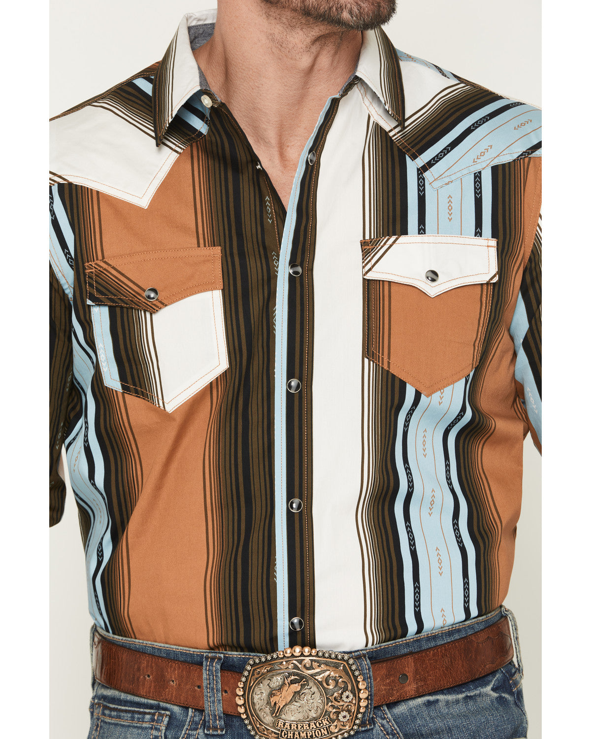 Cody James Men's Barrett Striped Long Sleeve Snap Western Shirt