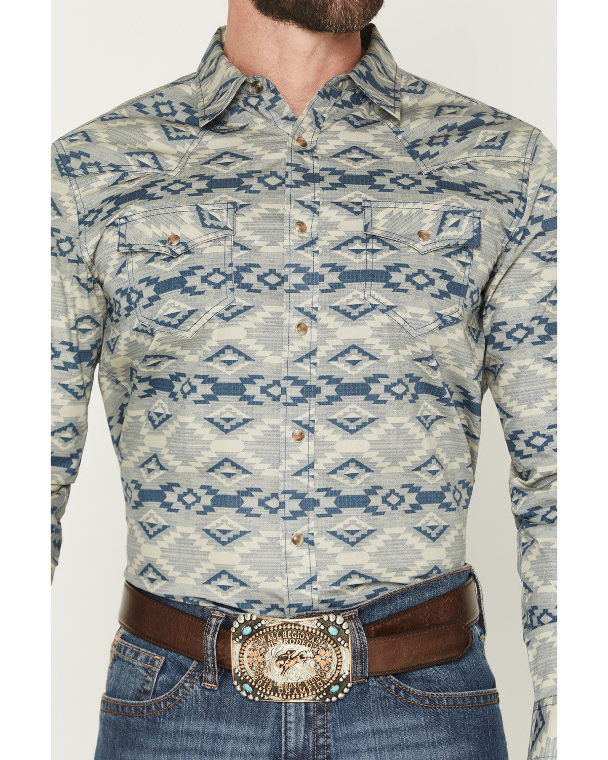 Cody James Men's Wider Southwestern Print Long Sleeve Snap Western Shi